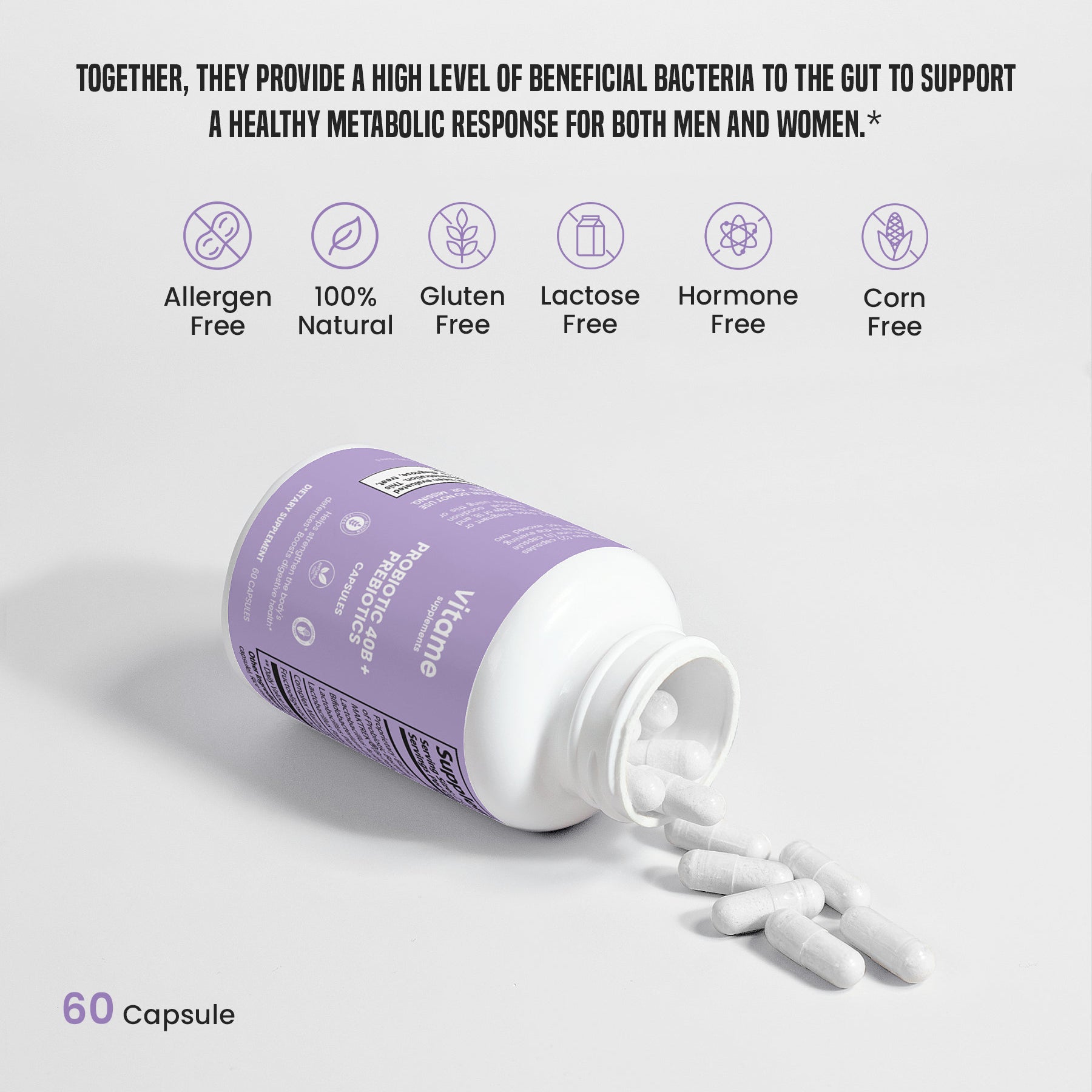 Probiotic 40B + Prebiotics - vitame supplements